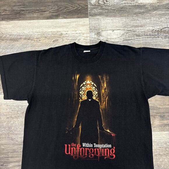 The Unforgiving Within Temptation Goth Metal Band Mens XL Album Promo T-Shirt - Picture 1 of 8